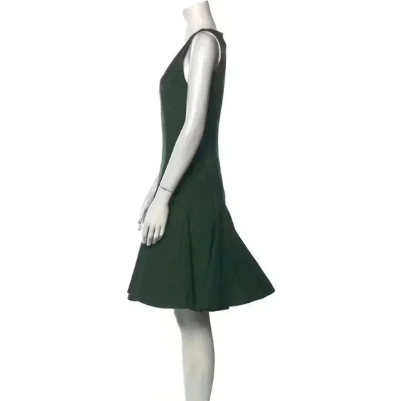 RL Sleeveless Asymetrical V Neck Swing Dress Tool Fern Green-Size 2 - Picture 3 of 16